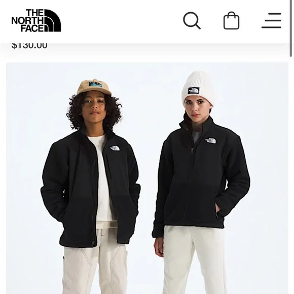 North Face Black Denali Teens Jacket